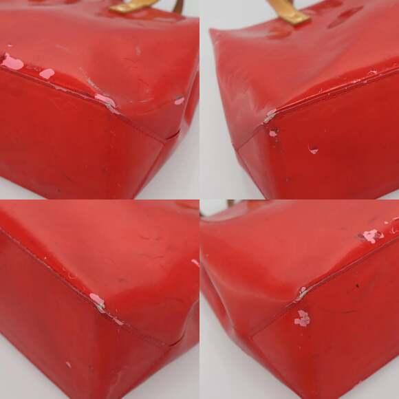 LOUIS VUITTON Monogram Vernis Reade PM Hand Bag Red Rouge M91088 - Picture 10 of 12